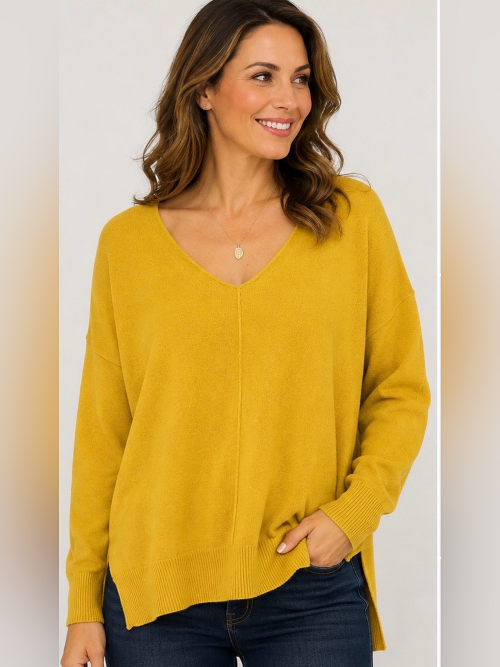 DREAMERS Mustard Yellow Oversized Sweater NWT